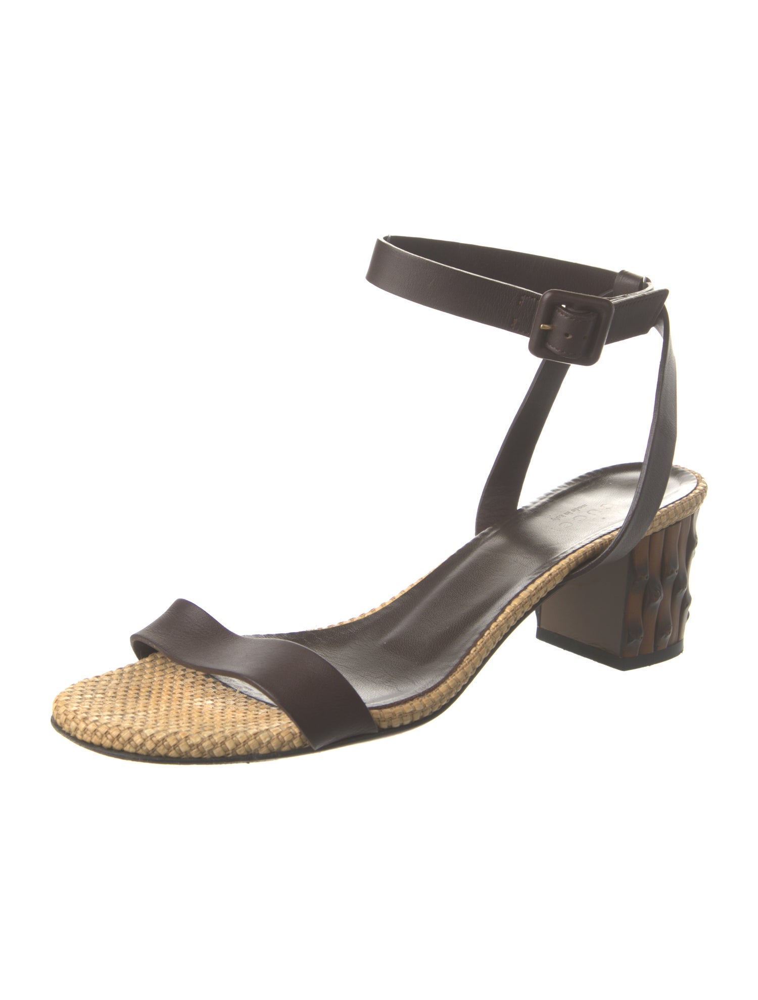 Gucci Bamboo Accent Leather Sandals