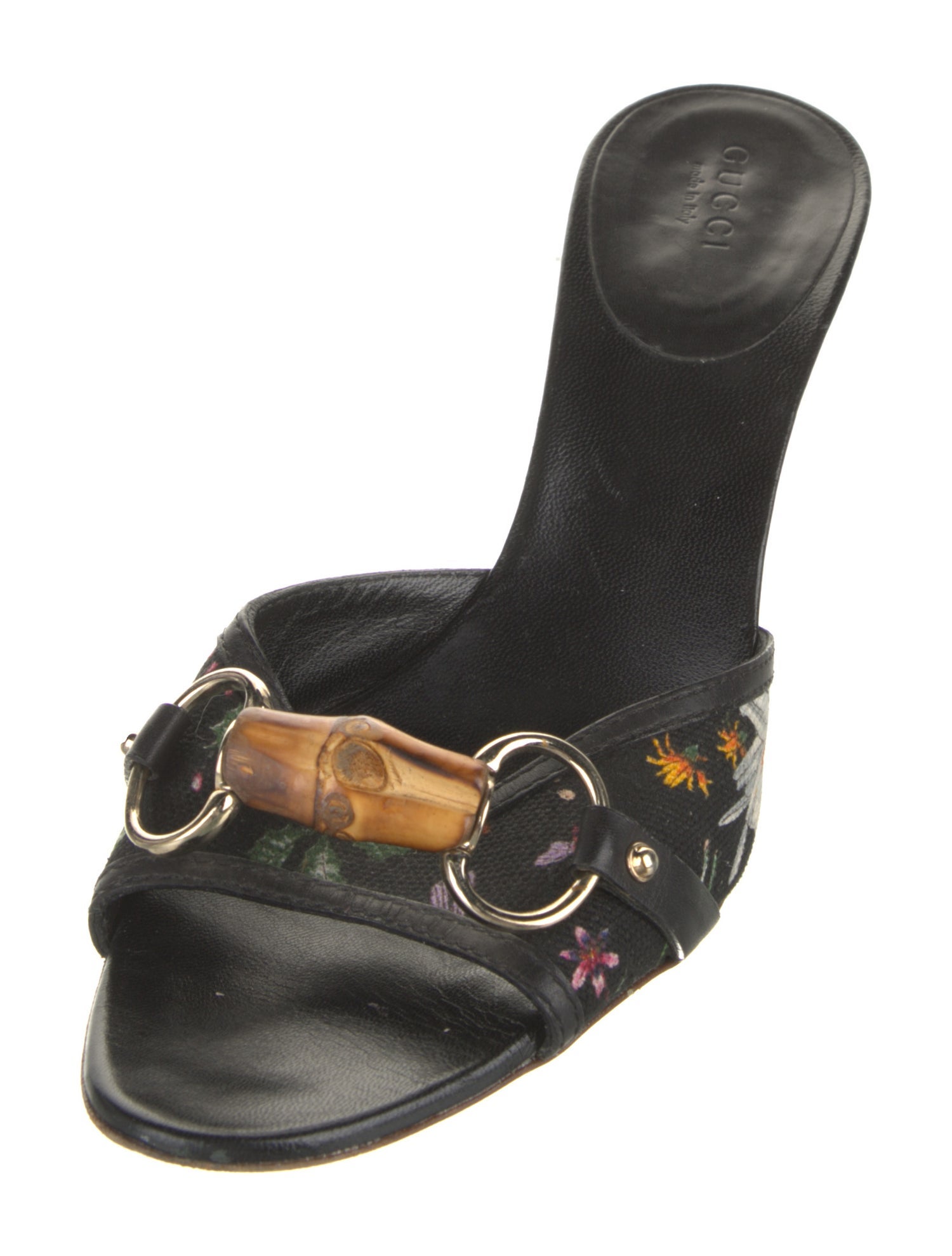 Gucci Flora Print Canvas Slides