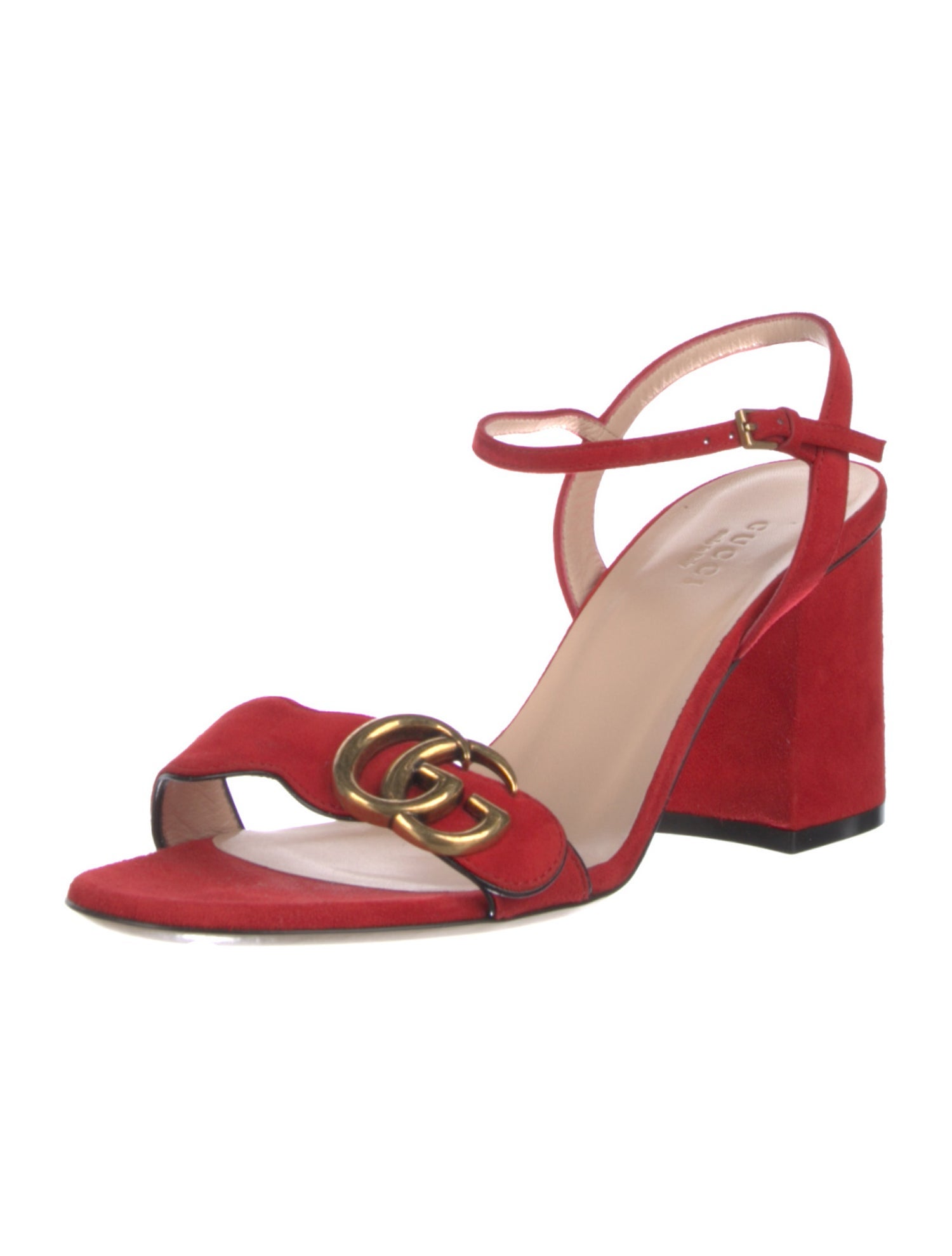 Gucci Double G Logo Suede Sandals