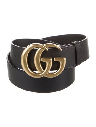 Gucci Double G Logo Leather Belt