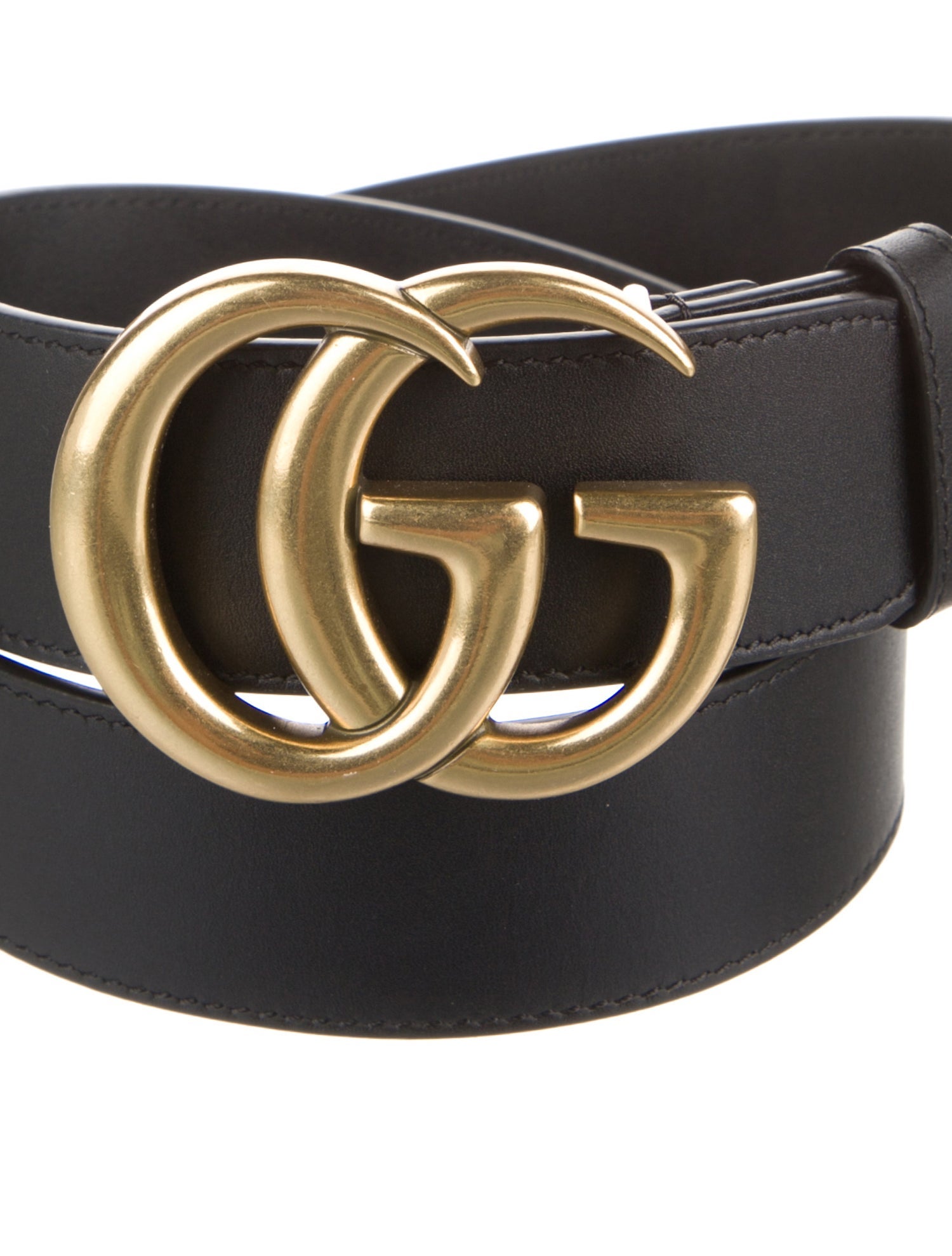 Gucci Double G Logo Leather Belt