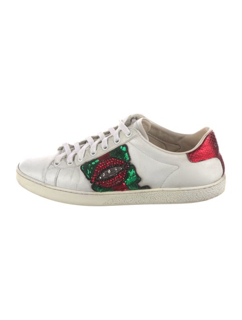 Gucci Web Accent Leather Sneakers