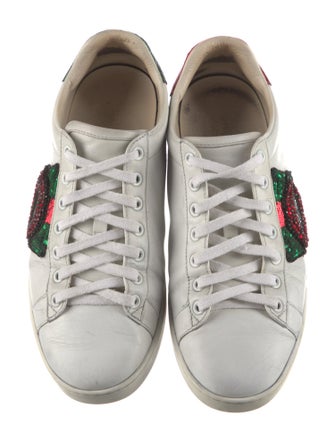 Gucci Web Accent Leather Sneakers