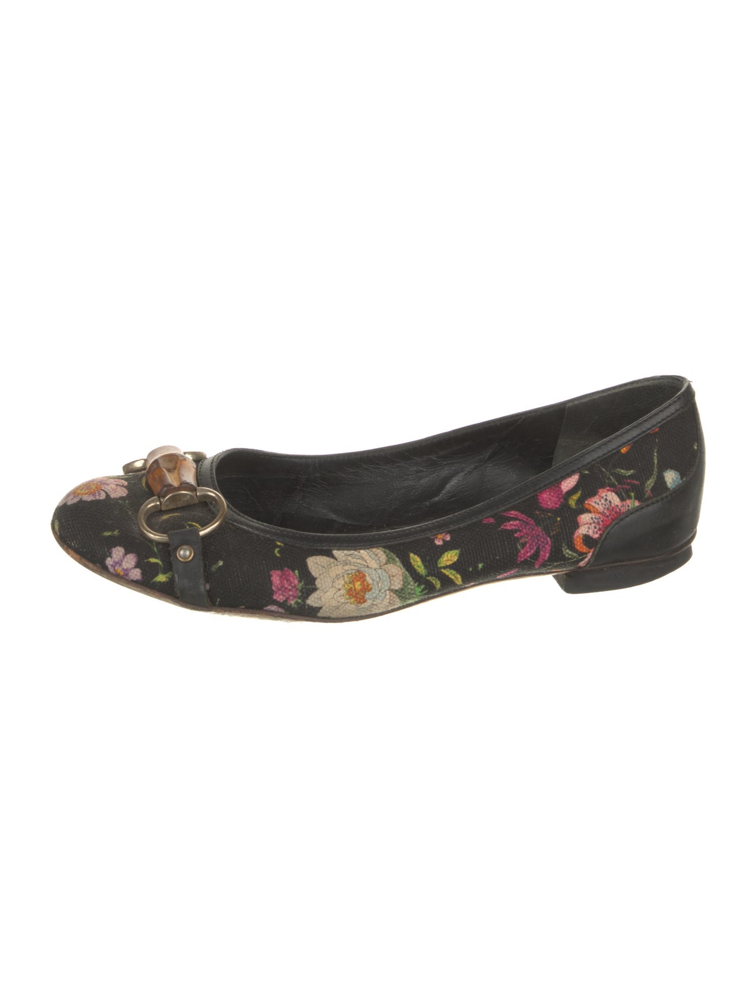 Gucci Flora Print Canvas Flats