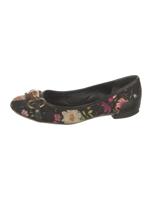 Gucci Flora Print Canvas Flats