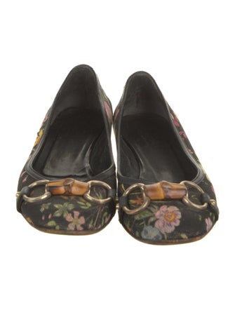 Gucci Flora Print Canvas Flats