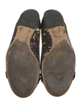 Gucci Flora Print Canvas Flats