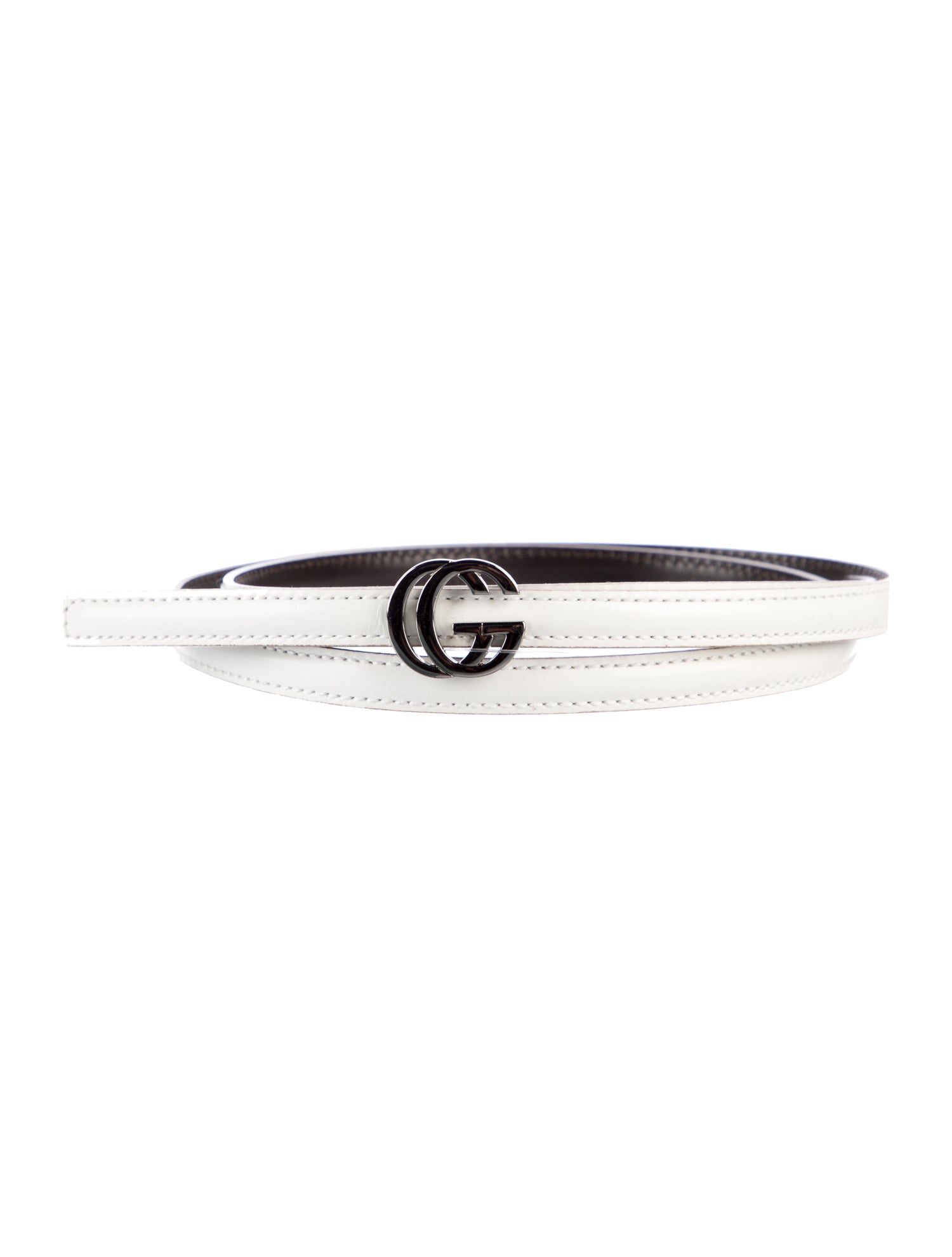 Gucci Double G Logo Skinny Belt