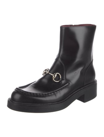 Gucci Horsebit Accent Leather Combat Boots