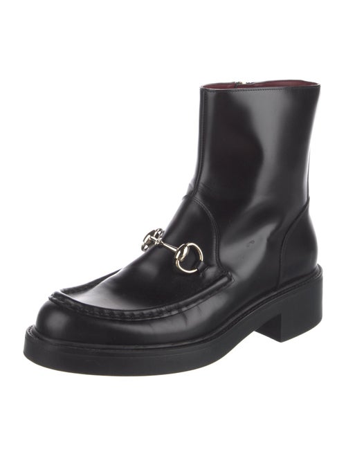 Gucci Horsebit Accent Leather Combat Boots