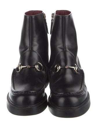 Gucci Horsebit Accent Leather Combat Boots
