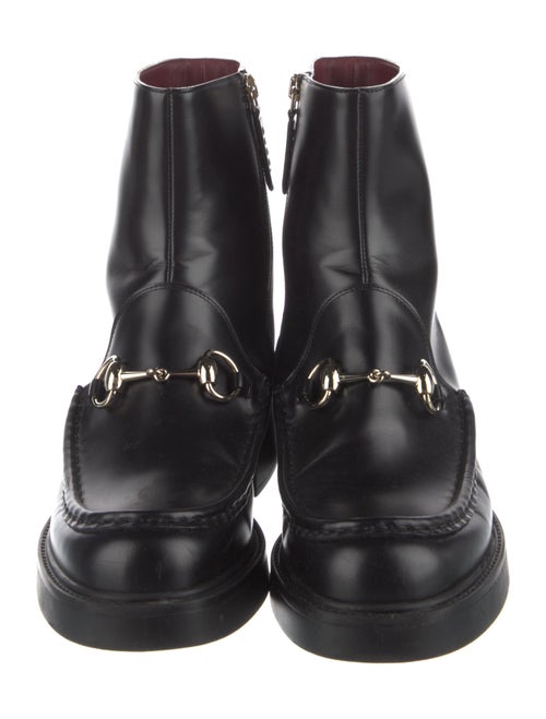 Gucci Horsebit Accent Leather Combat Boots