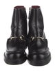 Gucci Horsebit Accent Leather Combat Boots