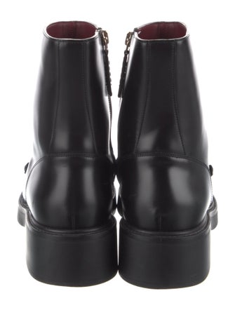 Gucci Horsebit Accent Leather Combat Boots