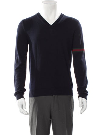 Gucci Web Accent Virgin Wool Pullover