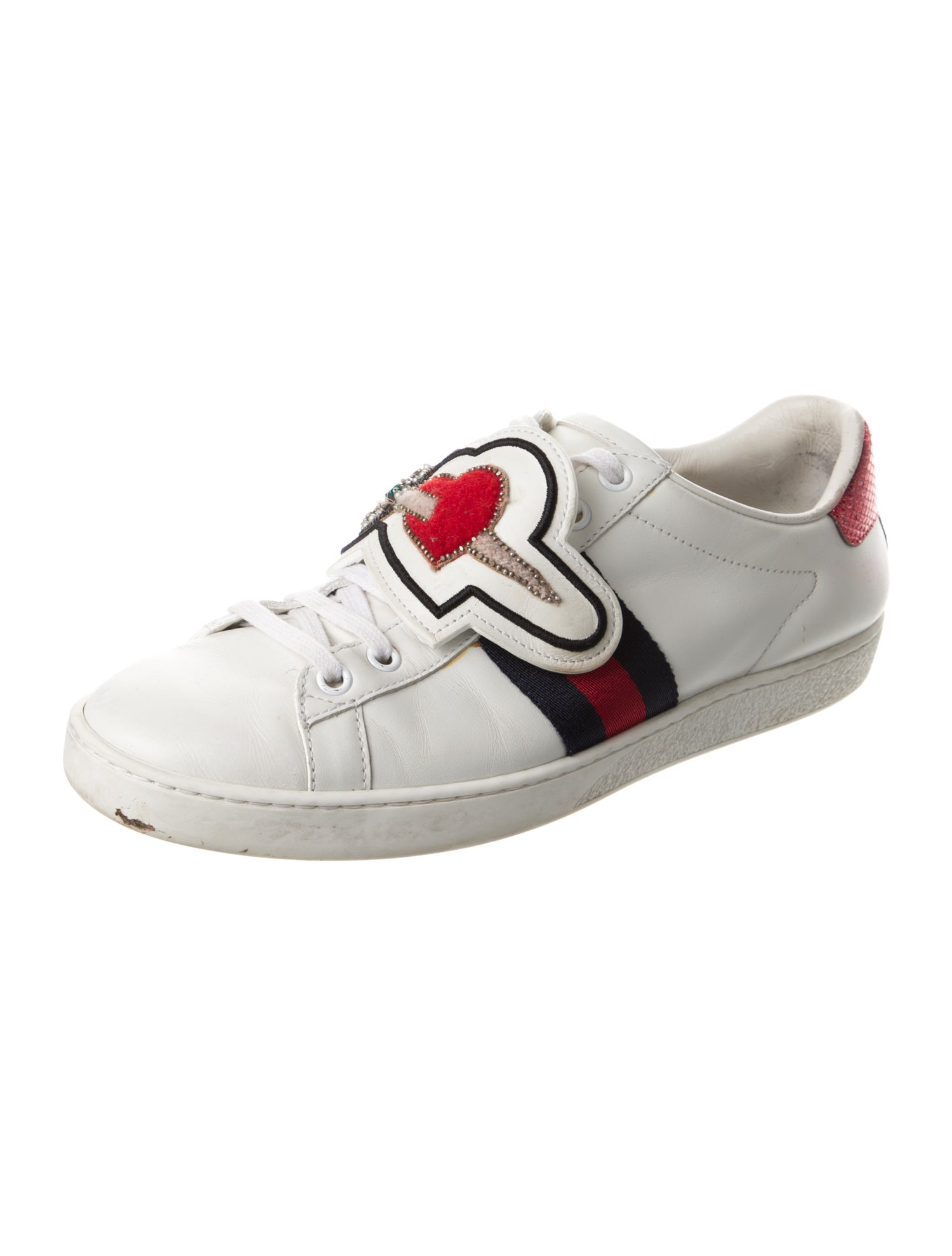 Gucci Leather Colorblock Pattern Sneakers