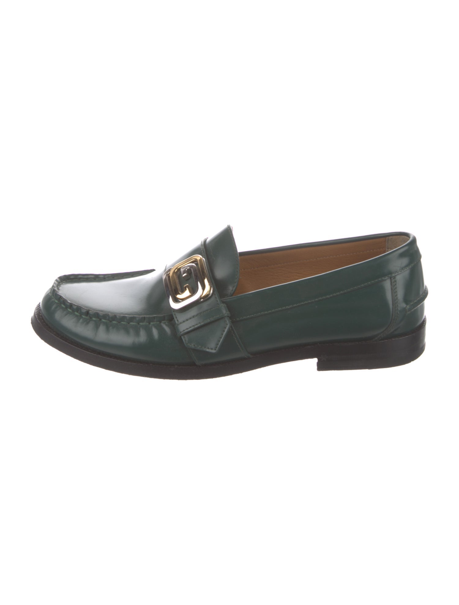 Gucci Interlocking G Logo Leather Loafers