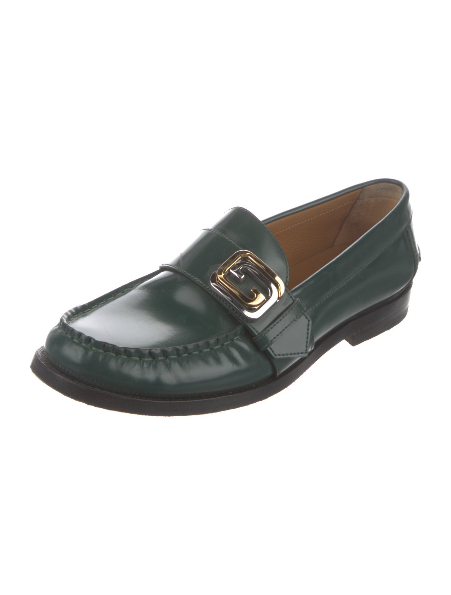 Gucci Interlocking G Logo Leather Loafers