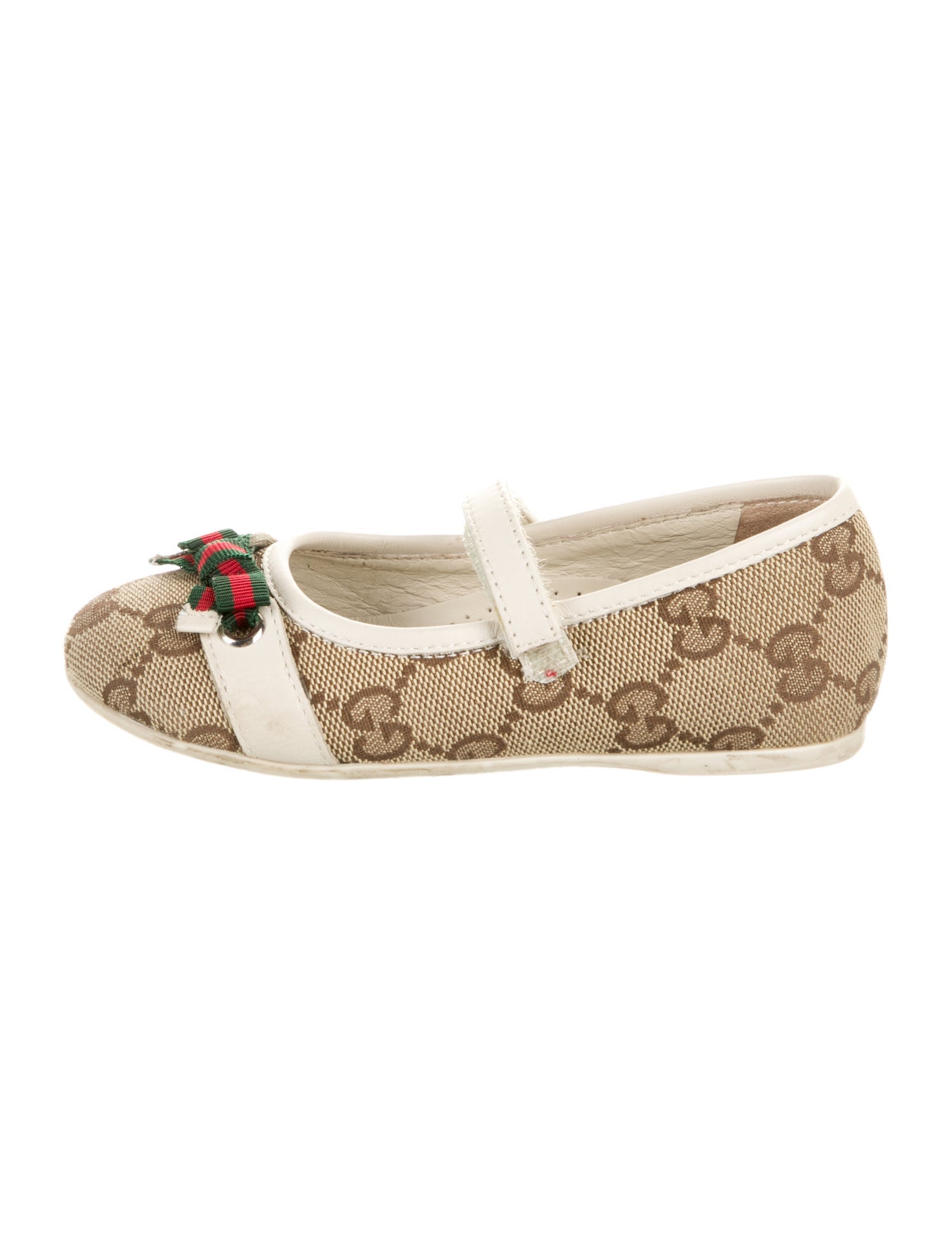 Gucci Girls' GG Canvas Ballet Flats