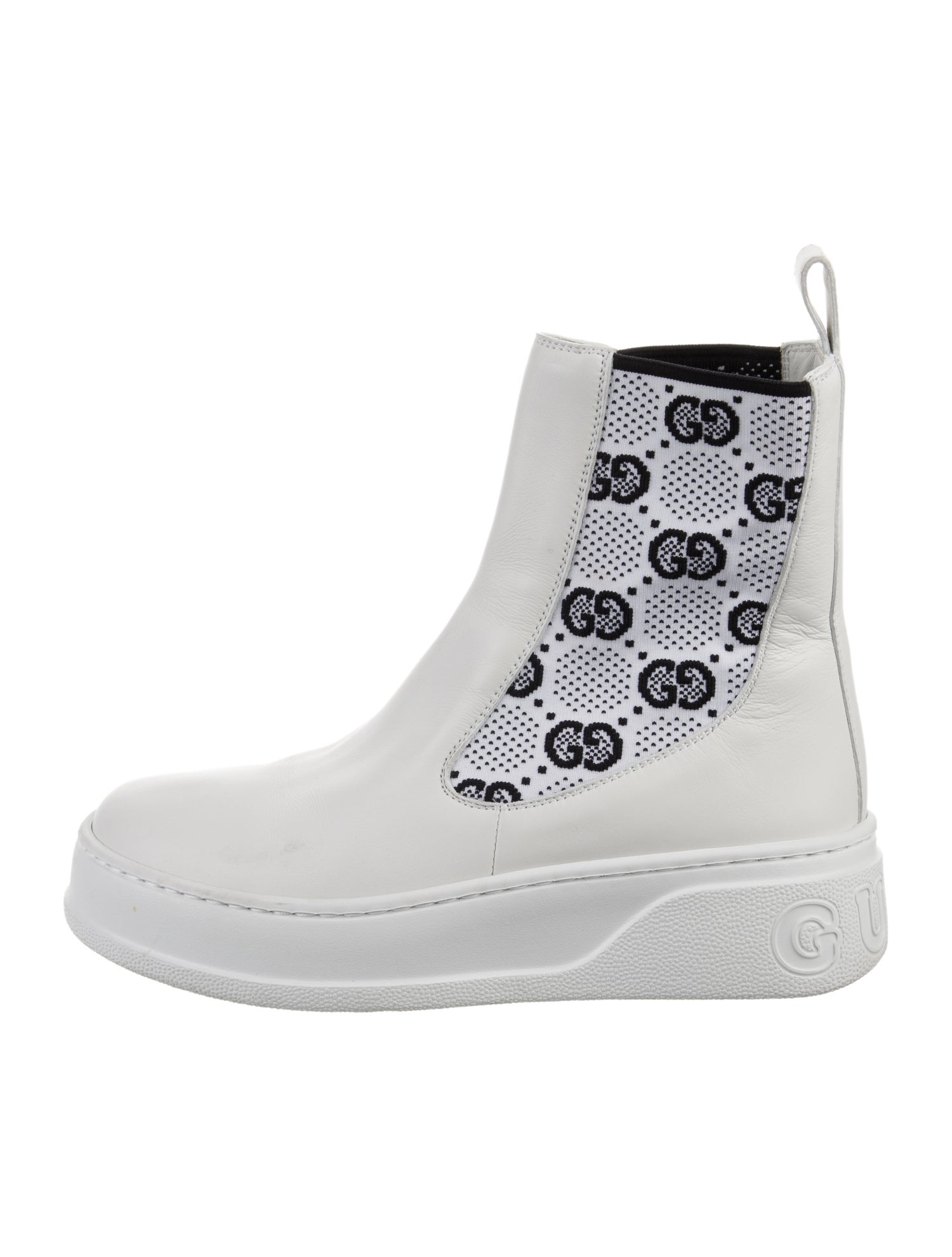 Gucci Leather Printed Sock Boots