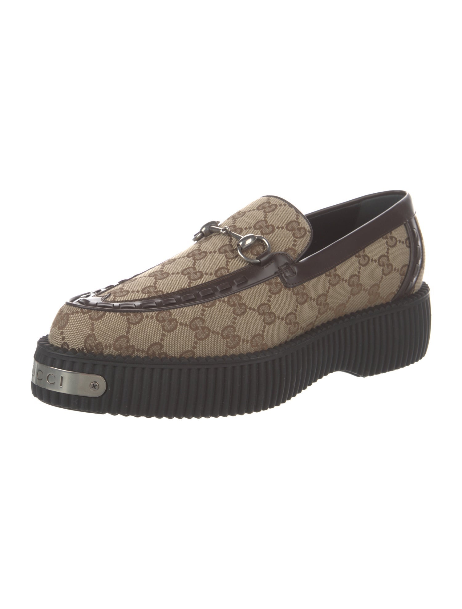 Gucci Horsebit Accent Canvas Espadrilles