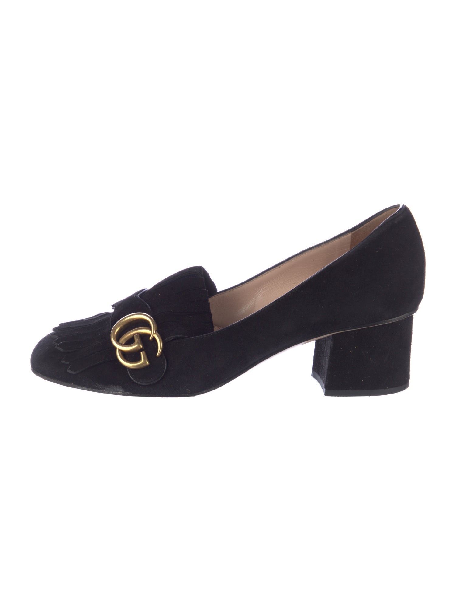 Gucci Double G Logo Suede Pumps