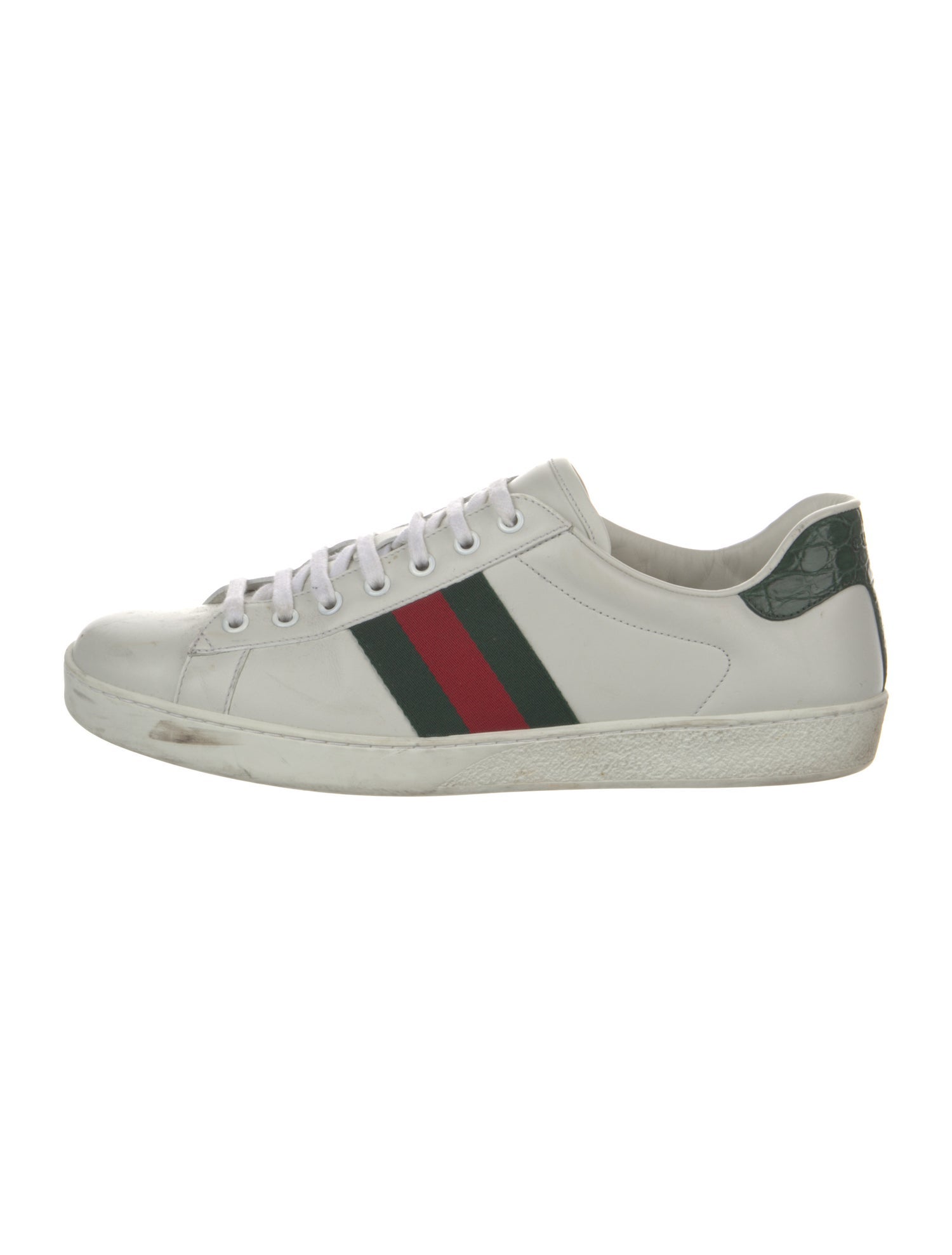 Gucci Web Accent Leather Sneakers
