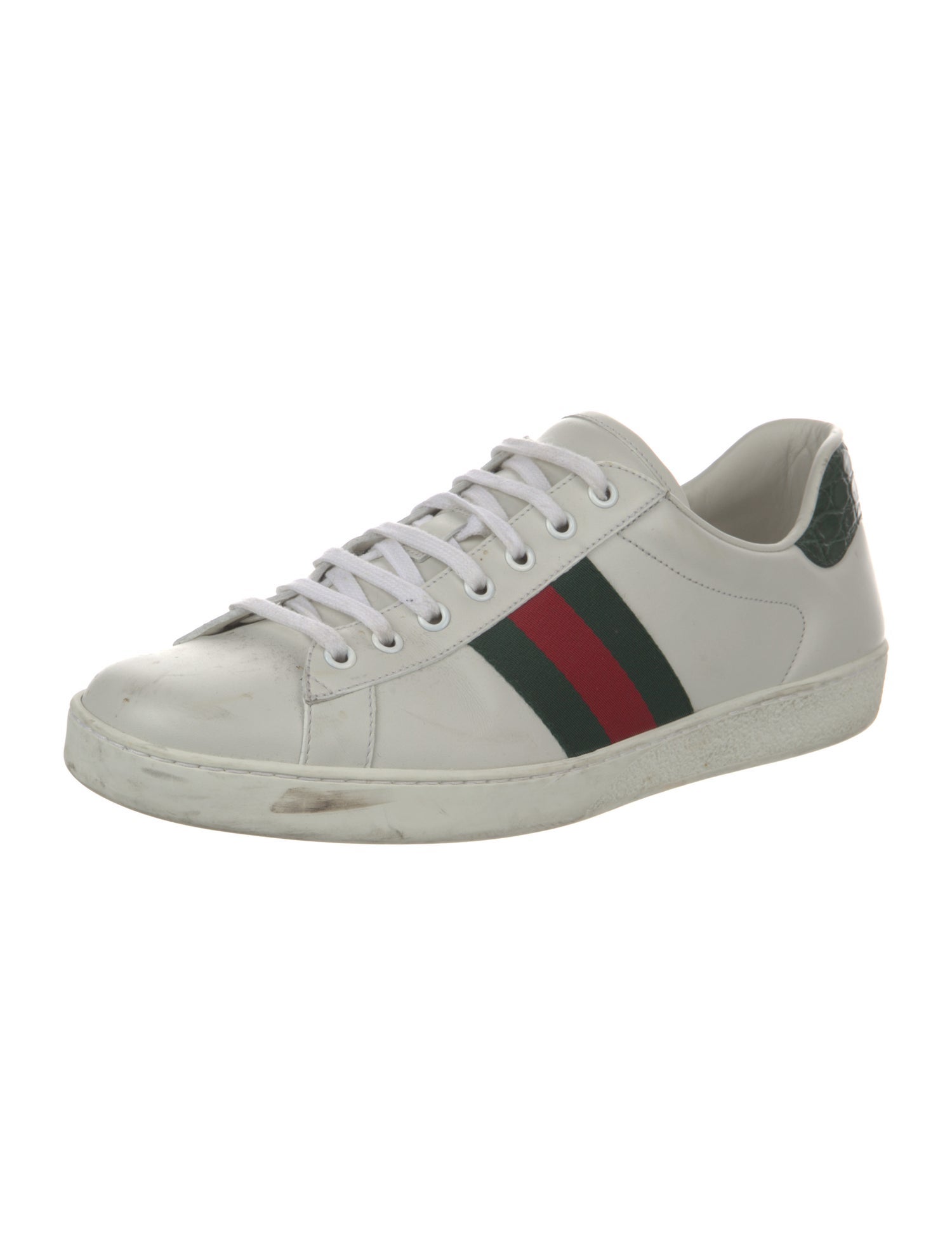 Gucci Web Accent Leather Sneakers