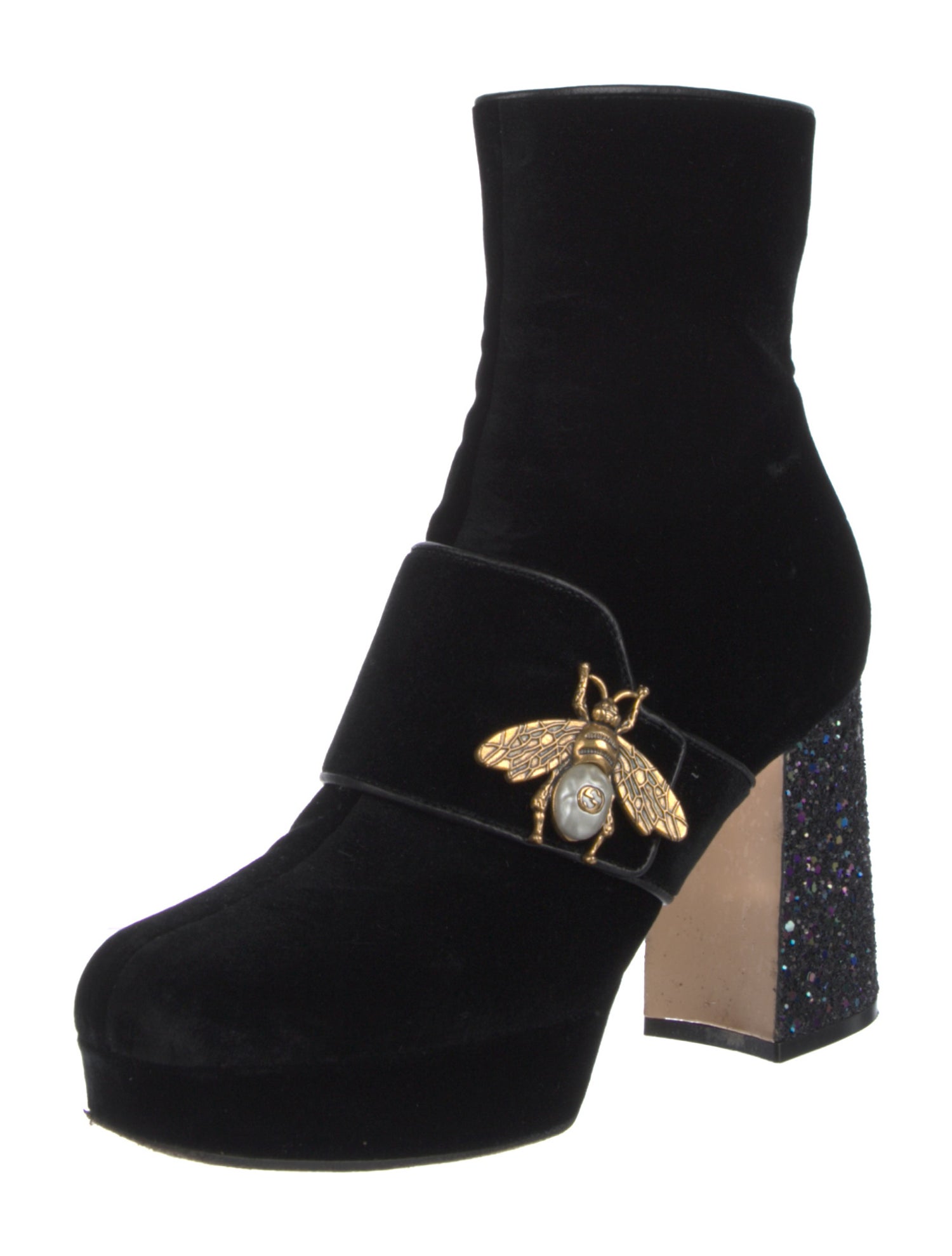 Gucci Interlocking G Logo Velvet Boots