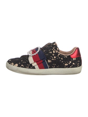 Gucci Sylvie Web Accent Lace Sneakers