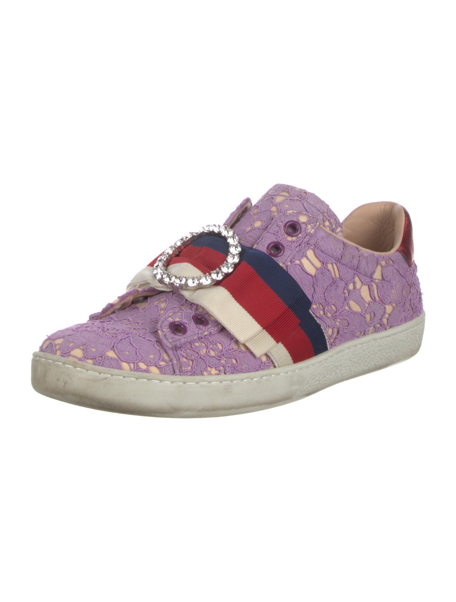 Gucci Sylvie Web Accent Lace Sneakers