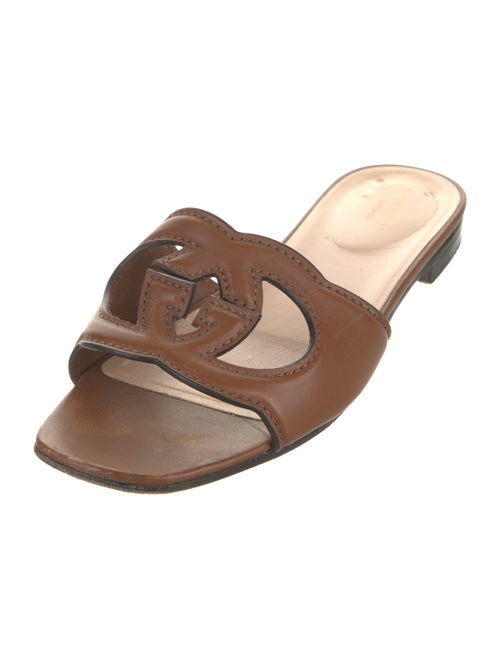 Gucci Interlocking G Logo Leather Slides