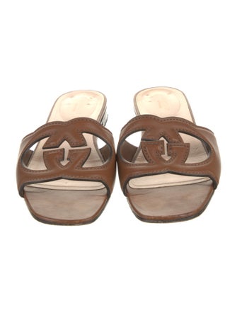 Gucci Interlocking G Logo Leather Slides