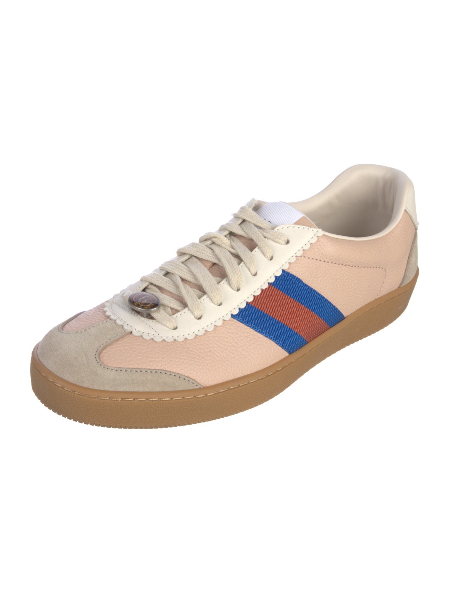Gucci Leather Colorblock Pattern Sneakers
