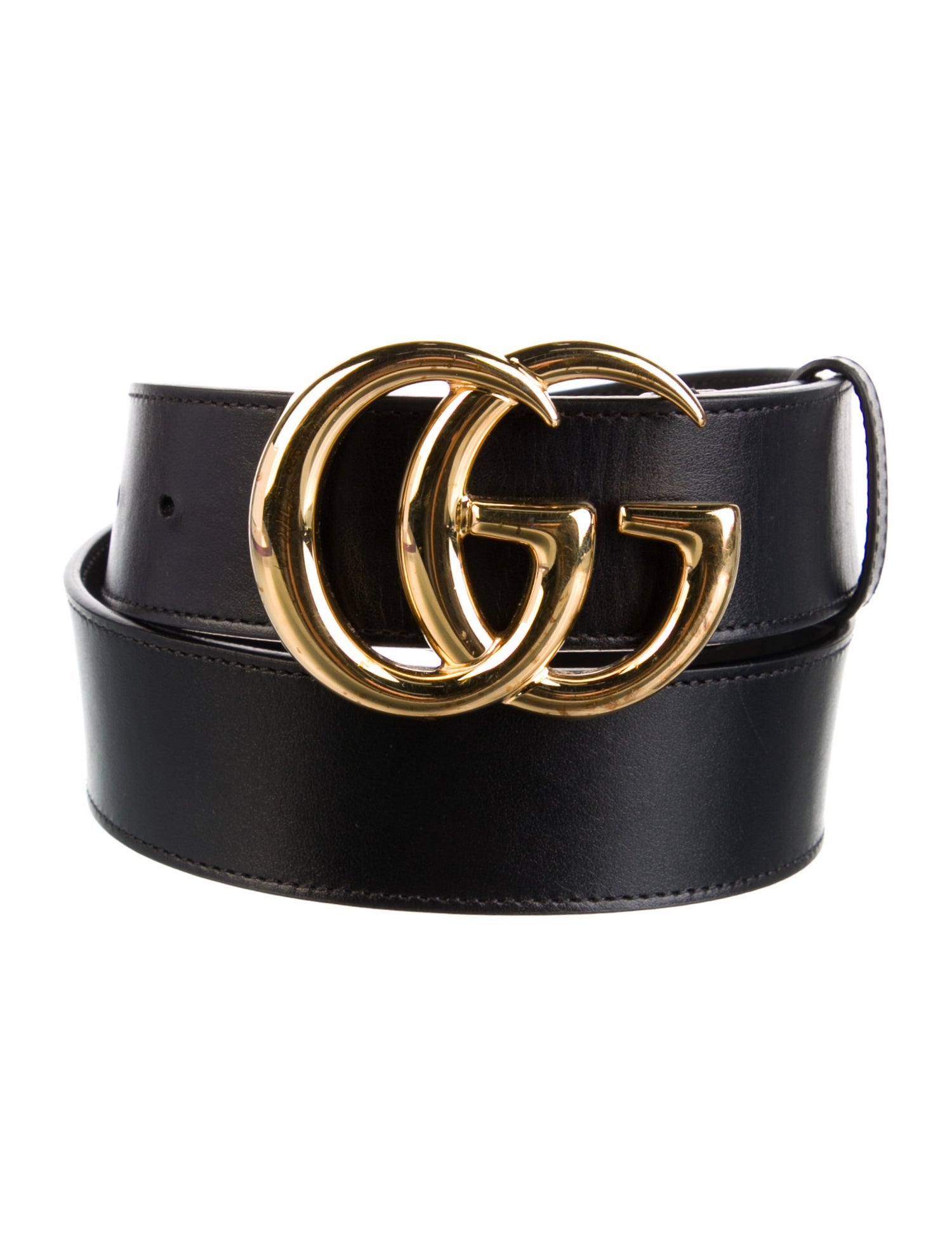 Gucci Double G Logo Leather Belt