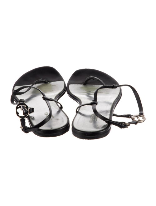 Gucci Interlocking G Logo Leather T-Strap Sandals