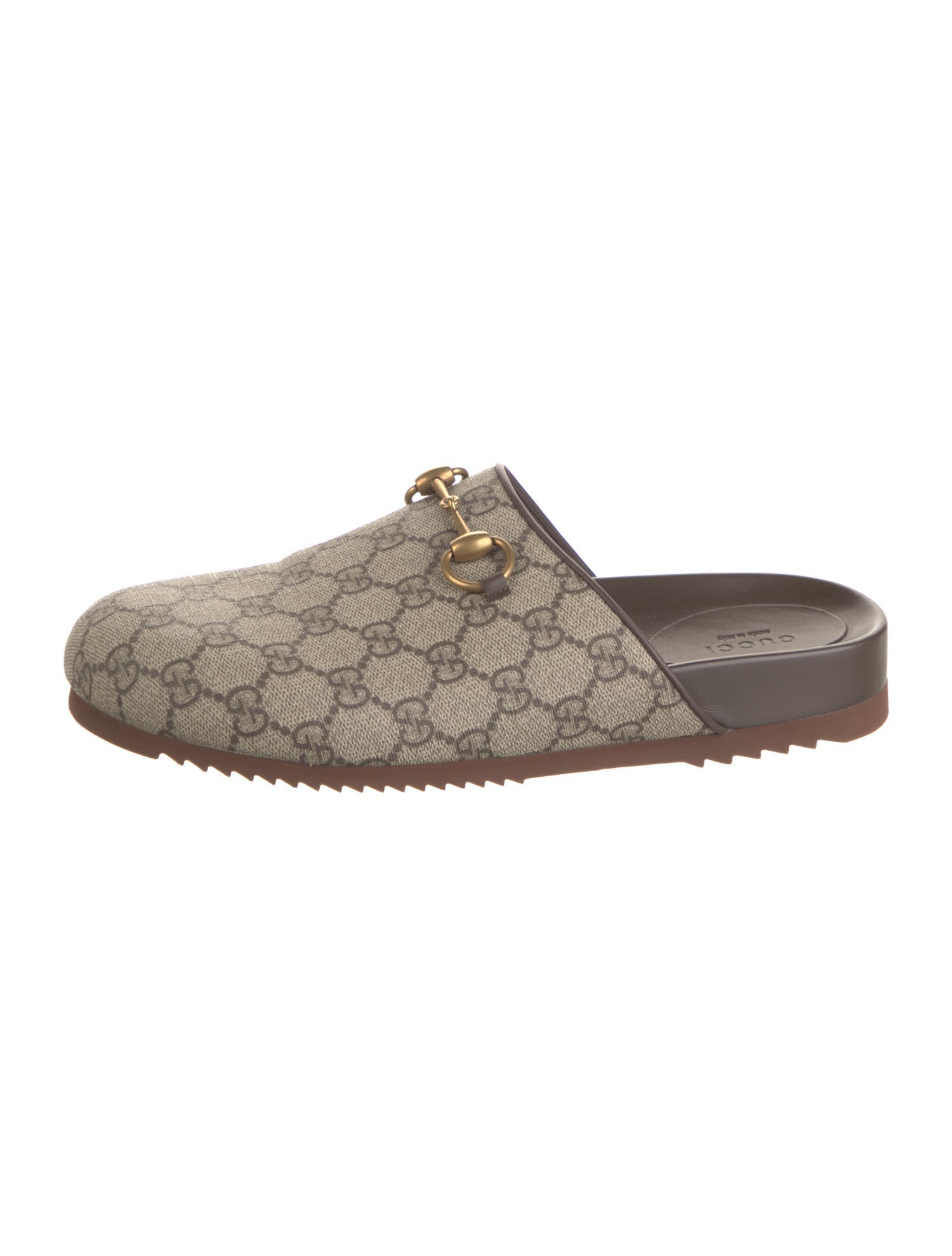 Gucci GG Supreme Leather Trim Embellishment Mules