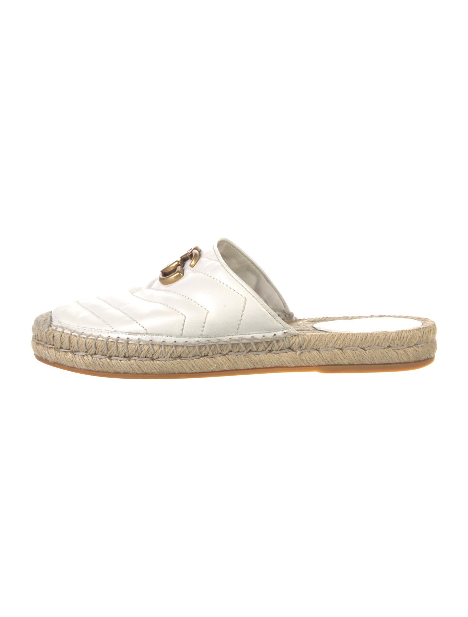 Gucci Double G Logo Leather Espadrilles