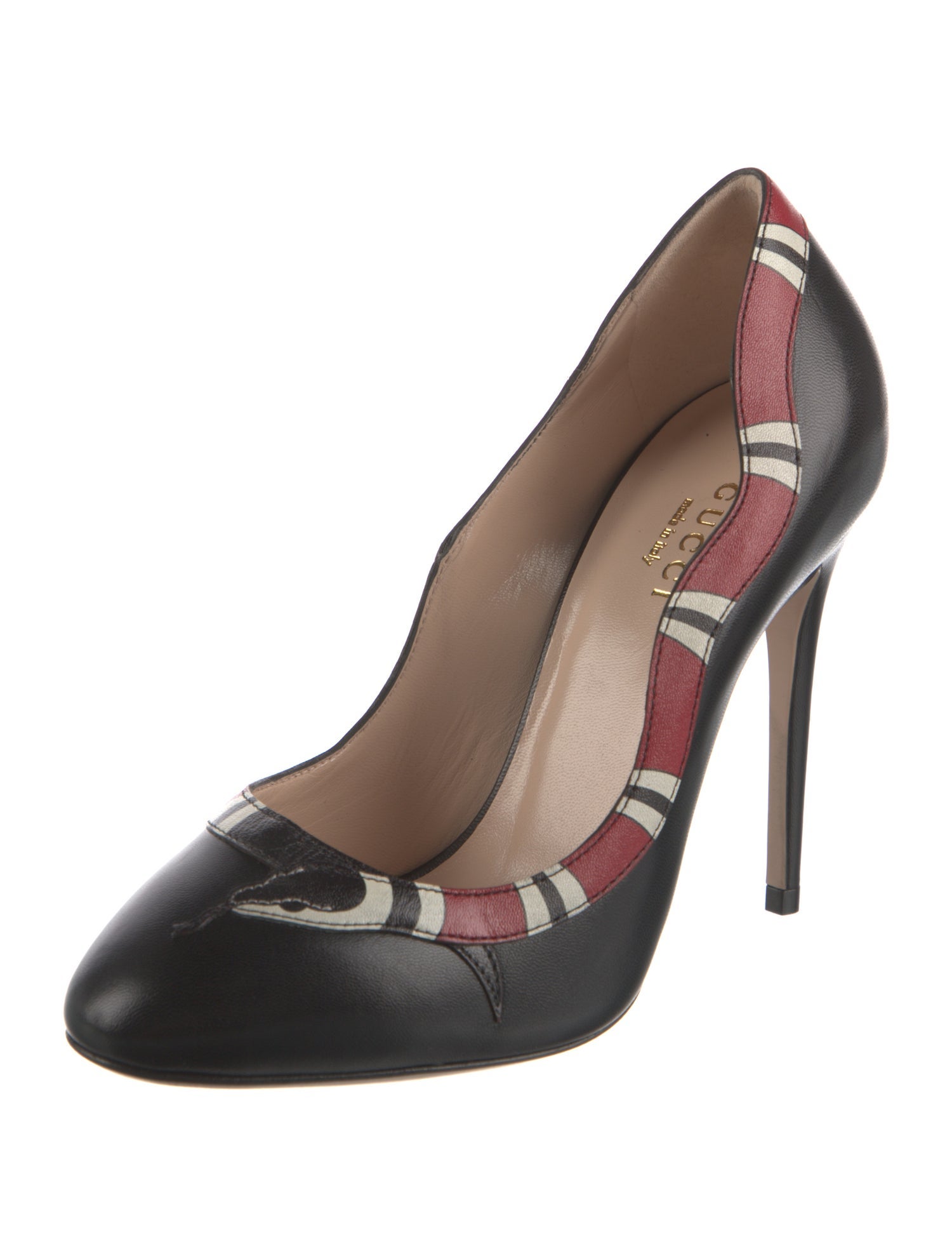 Gucci Kingsnake Leather Pumps