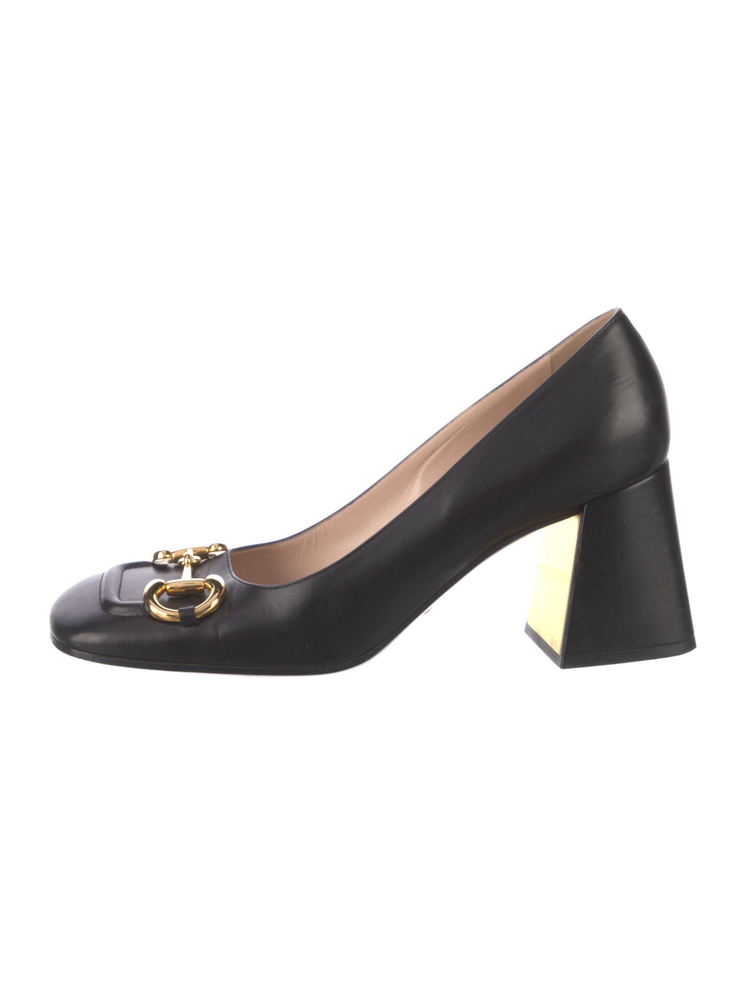 Gucci Horsebit Accent Leather Pumps