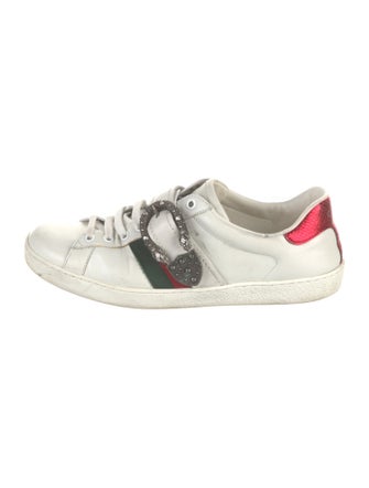 Gucci Web Accent Leather Sneakers