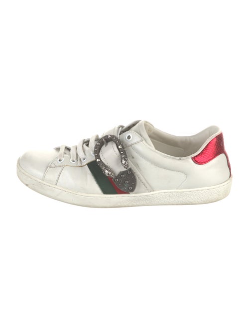 Gucci Web Accent Leather Sneakers