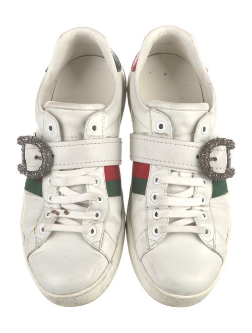 Gucci Web Accent Leather Sneakers