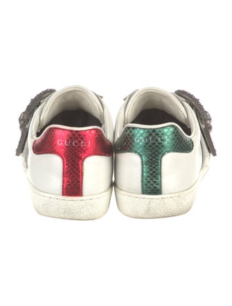 Gucci Web Accent Leather Sneakers