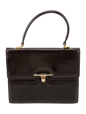 Gucci Handle Bags Leather Top Bag Vintage