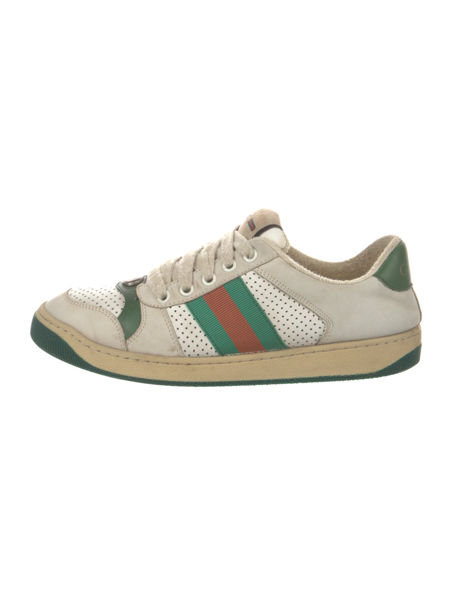 Gucci Web Accent Leather Sneakers