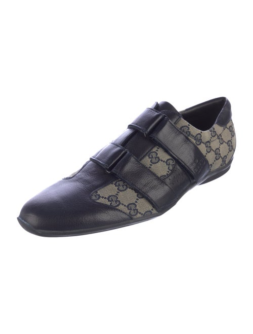 Gucci GG Canvas Leather Monk Straps