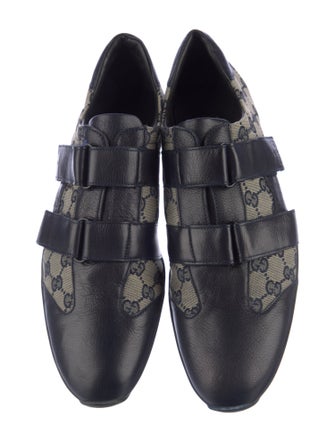 Gucci GG Canvas Leather Monk Straps
