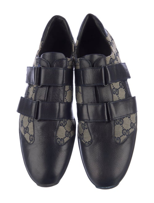 Gucci GG Canvas Leather Monk Straps