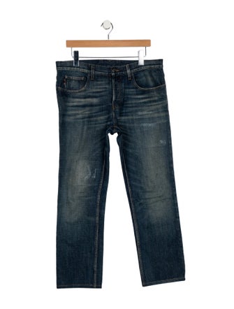 Gucci Web Accent Straight-Leg Jeans